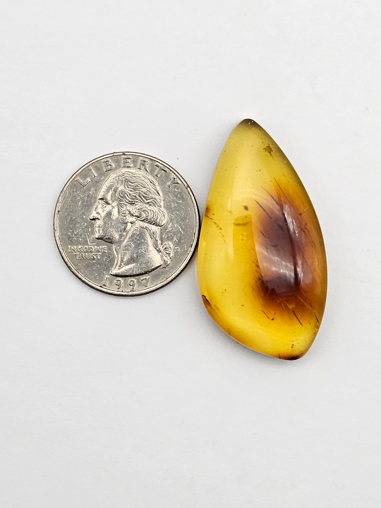 Amber authentic cabochon large