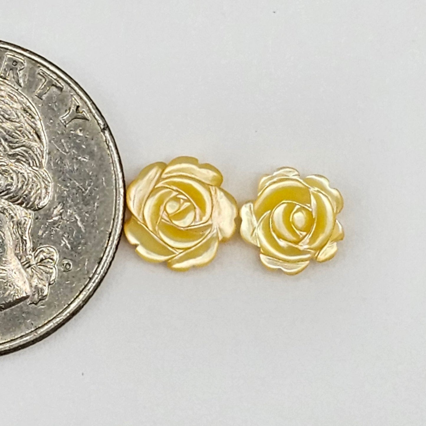 Mother of Pearl Flower Cabochon Pair