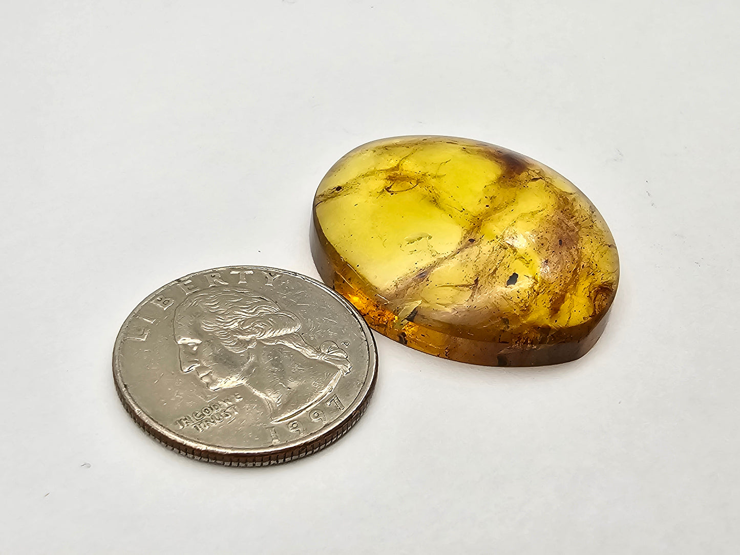 Amber authentic cabochon large