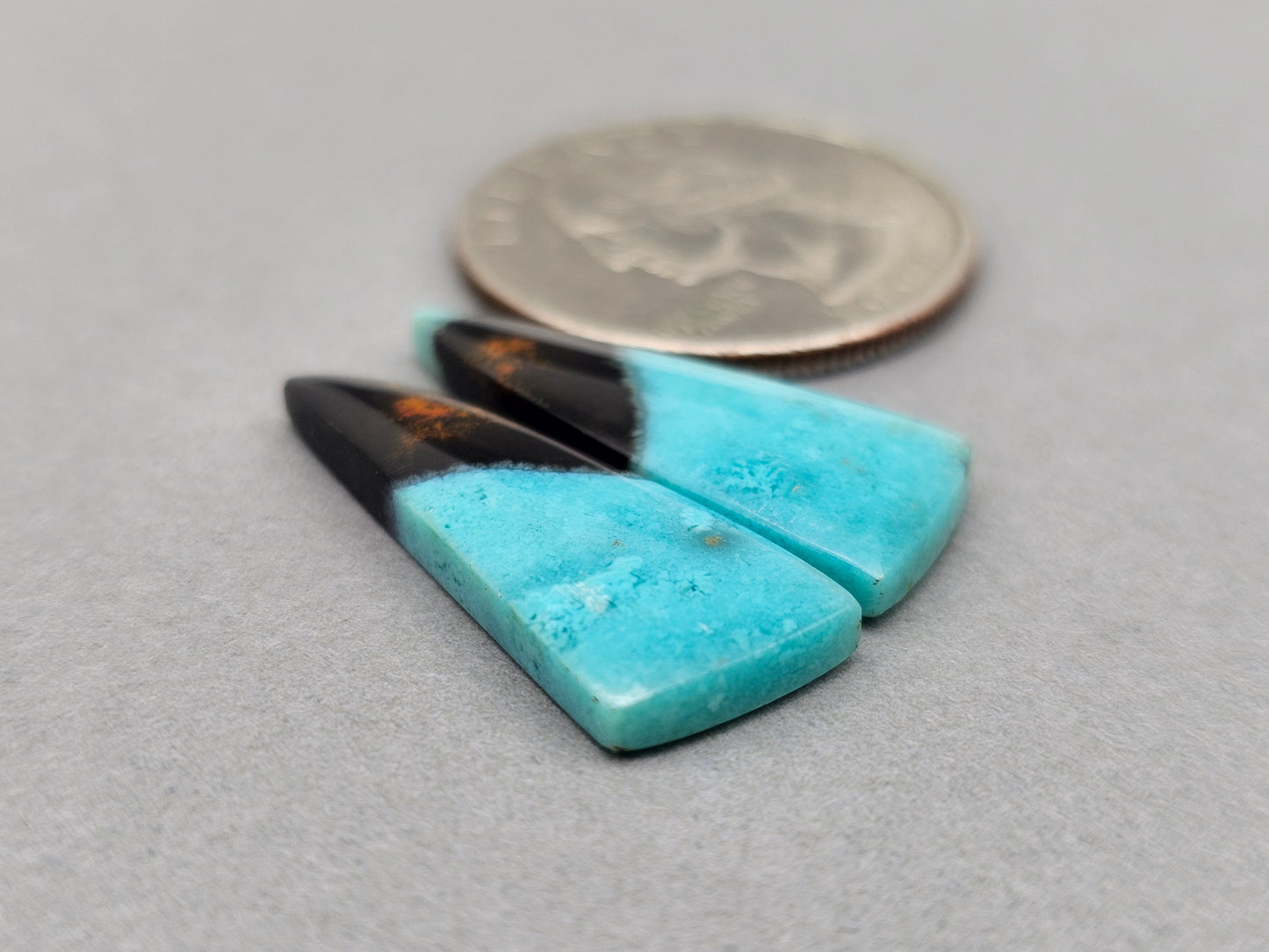 Chysocolla sky blue Cabochon Pair