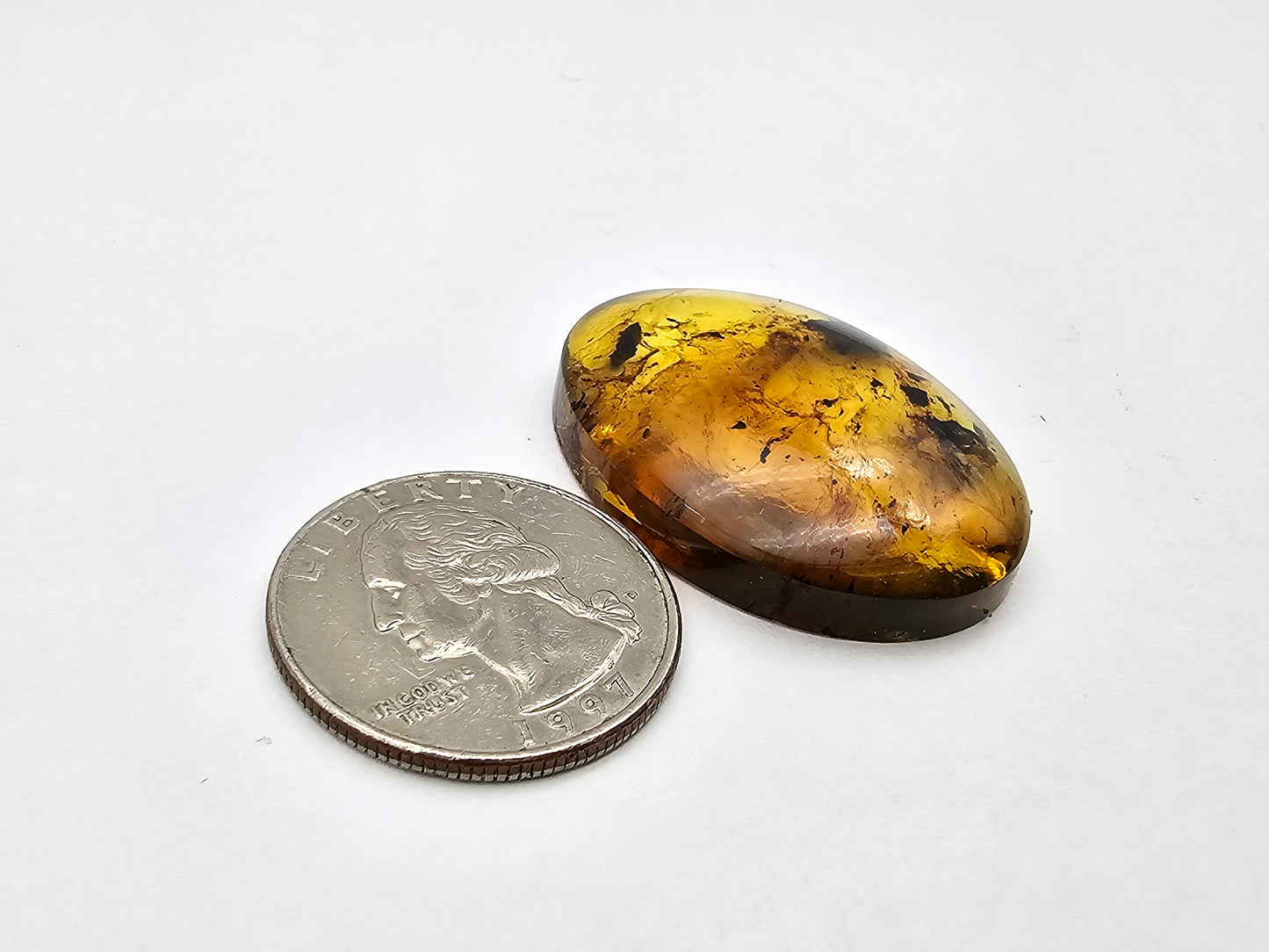 Amber authentic cabochon large
