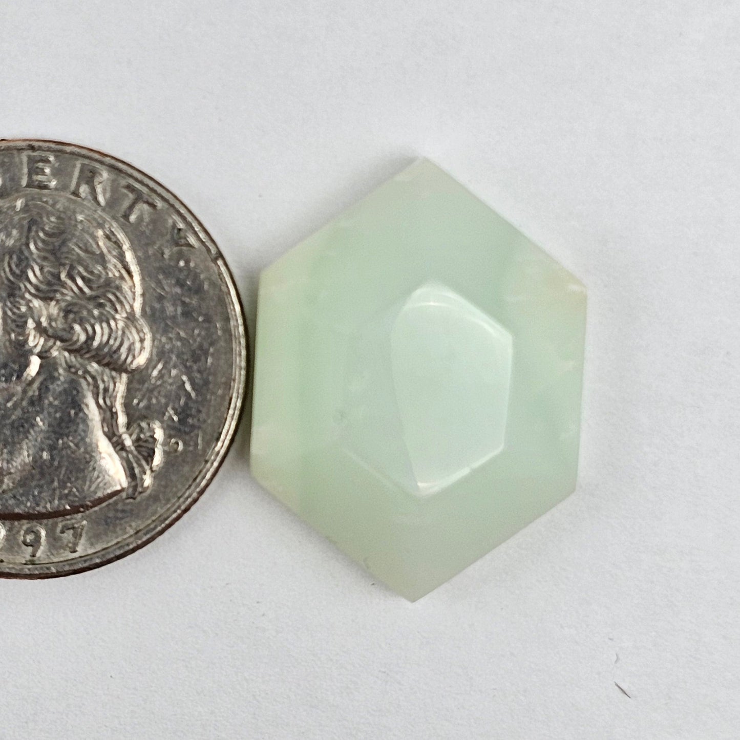 Chrysoprase Short Hexagon Cabochon
