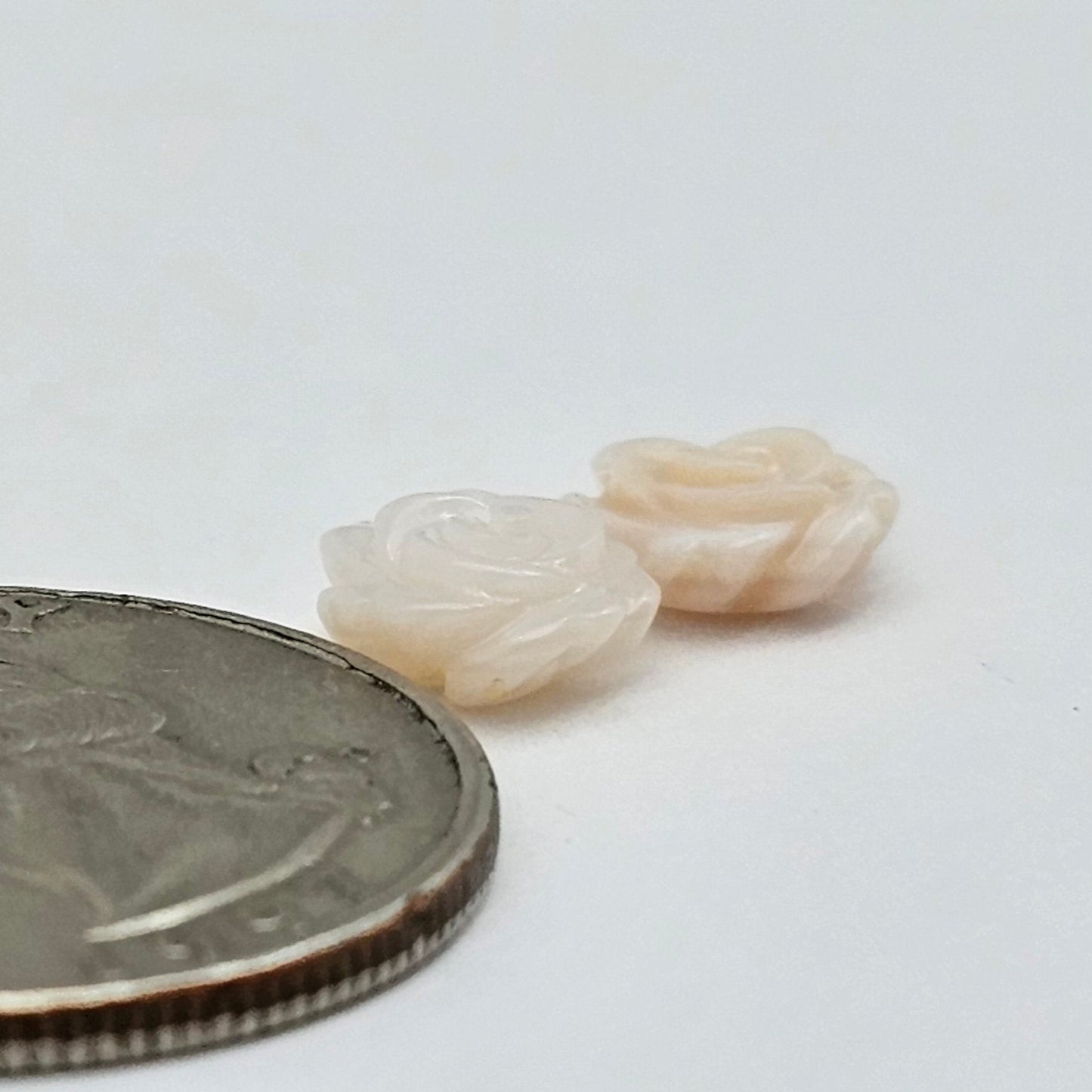 Mother of Pearl Flower Cabochon Pair