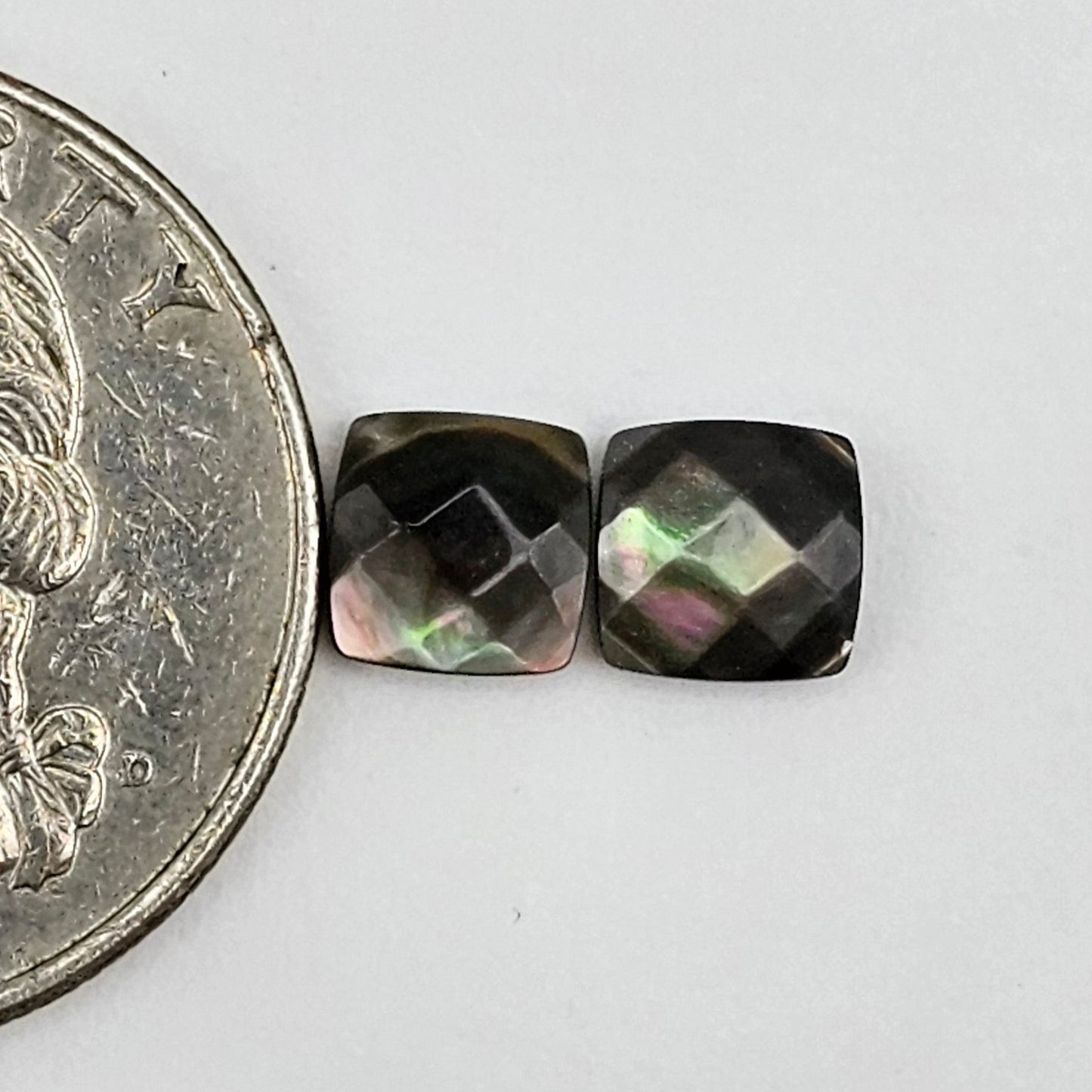 Mother of Pearl Flower Cabochon Pair