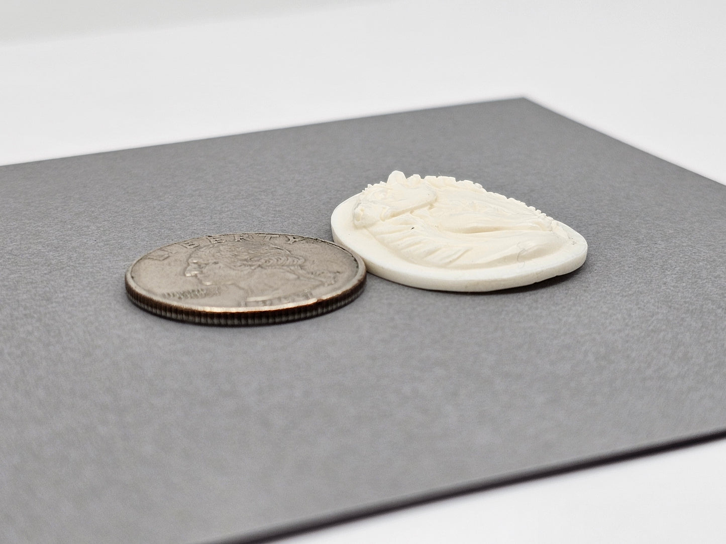 Two Horses Intertwined Bone Carving Cabochon