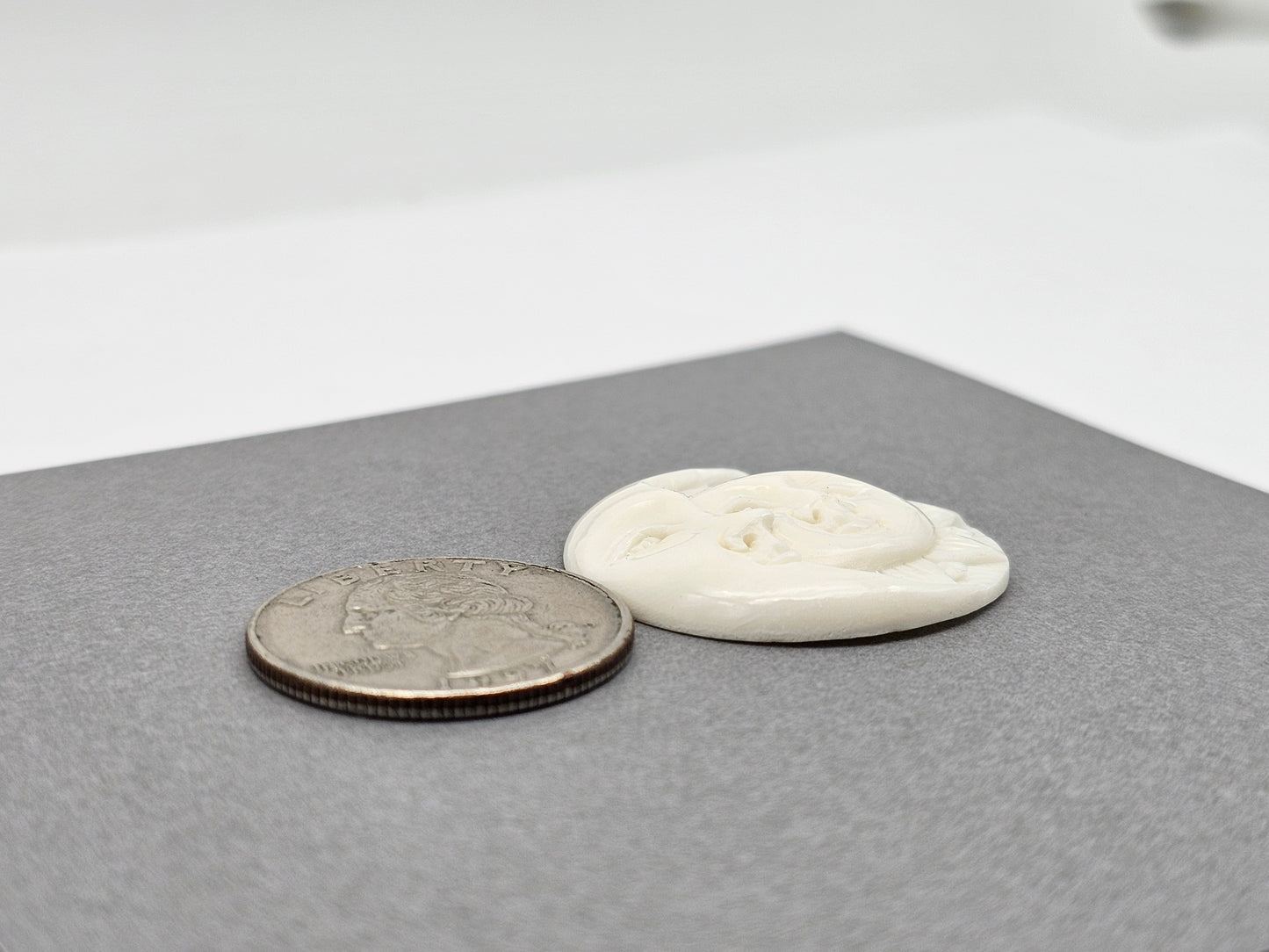 Sun and Moon Bone Carving Cabochon