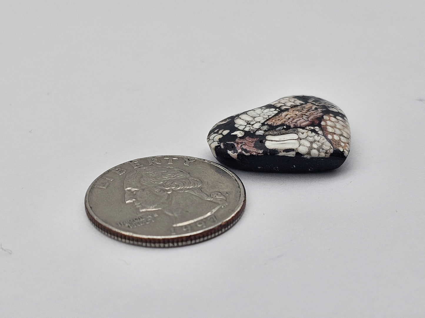 Snake skin agate heart cabochon