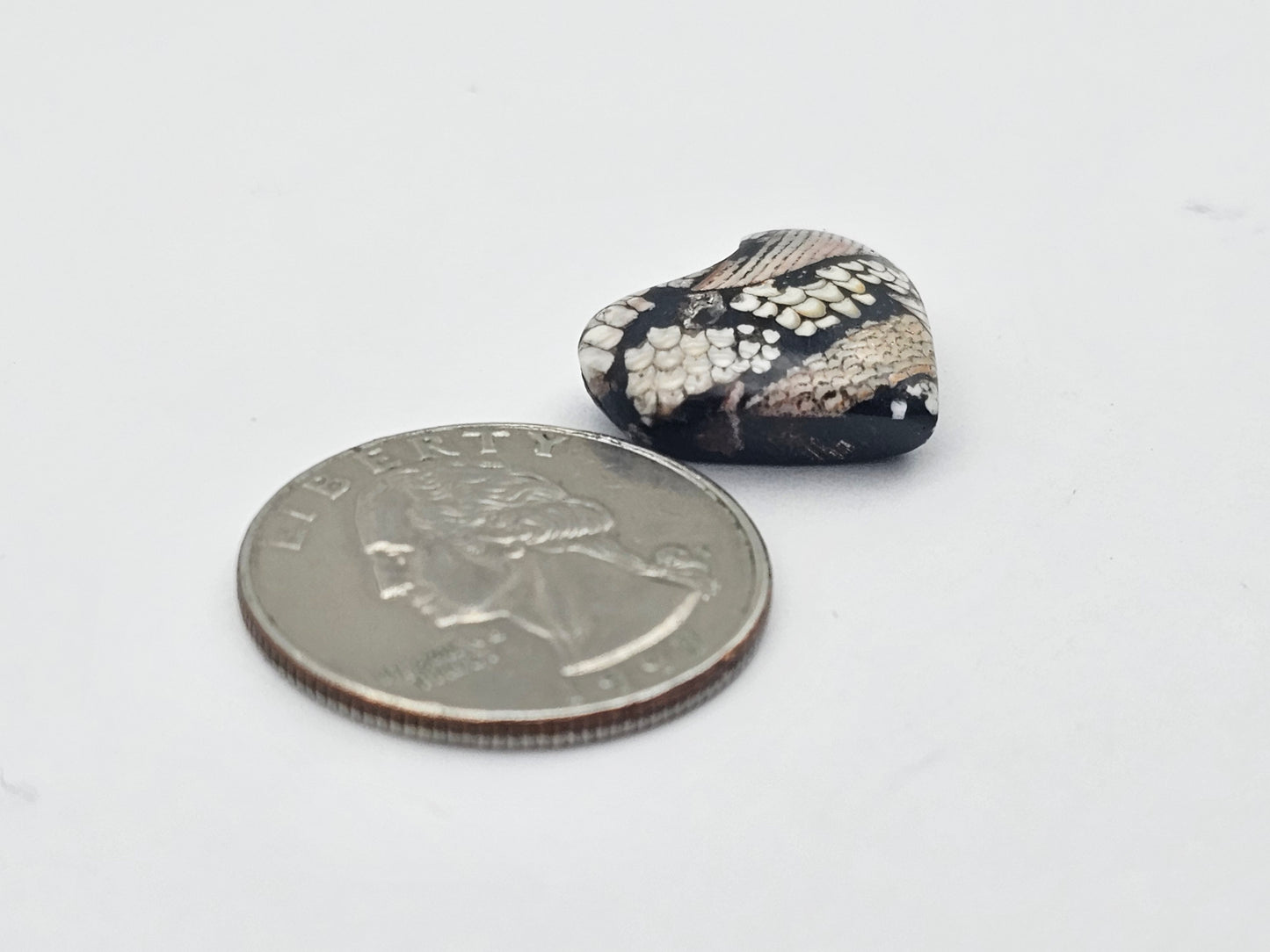 Snake skin agate heart cabochon