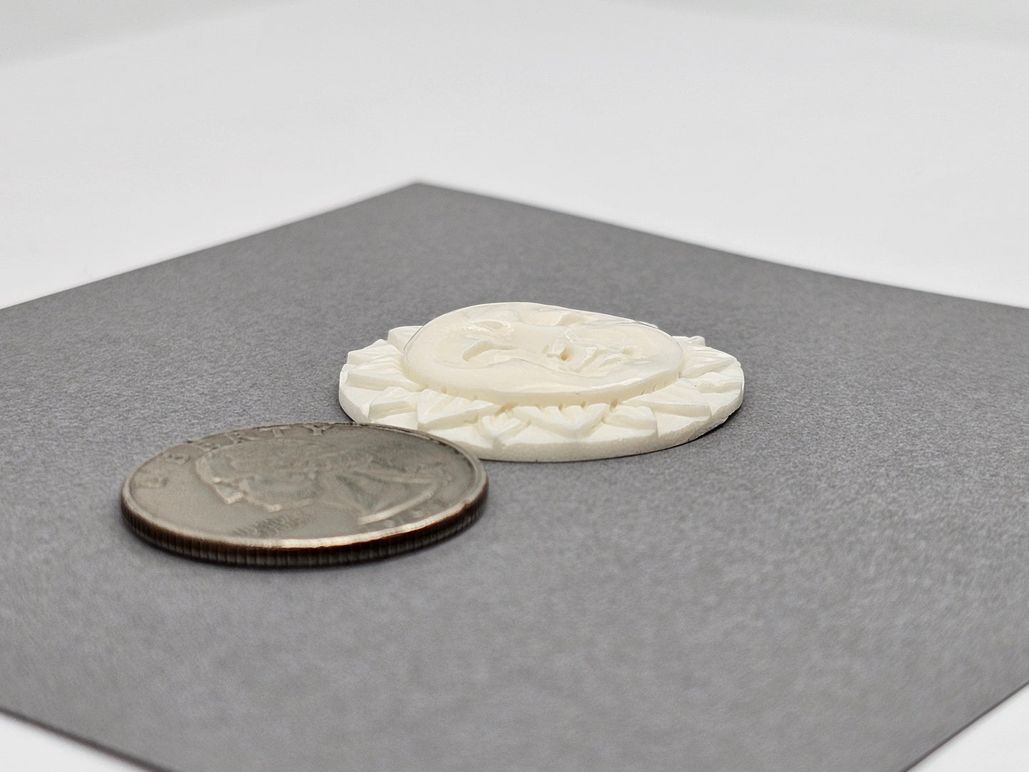 Sun Bone Carving Cabochon