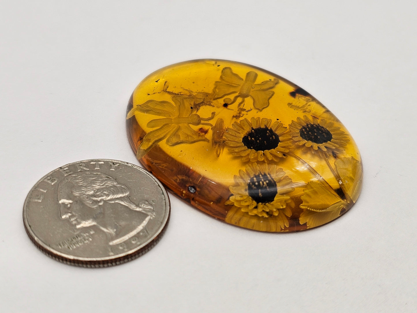 Amber authentic intaglio cabochon large