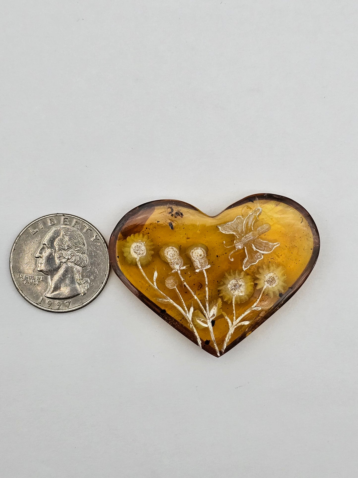 Amber authentic intaglio cabochon large