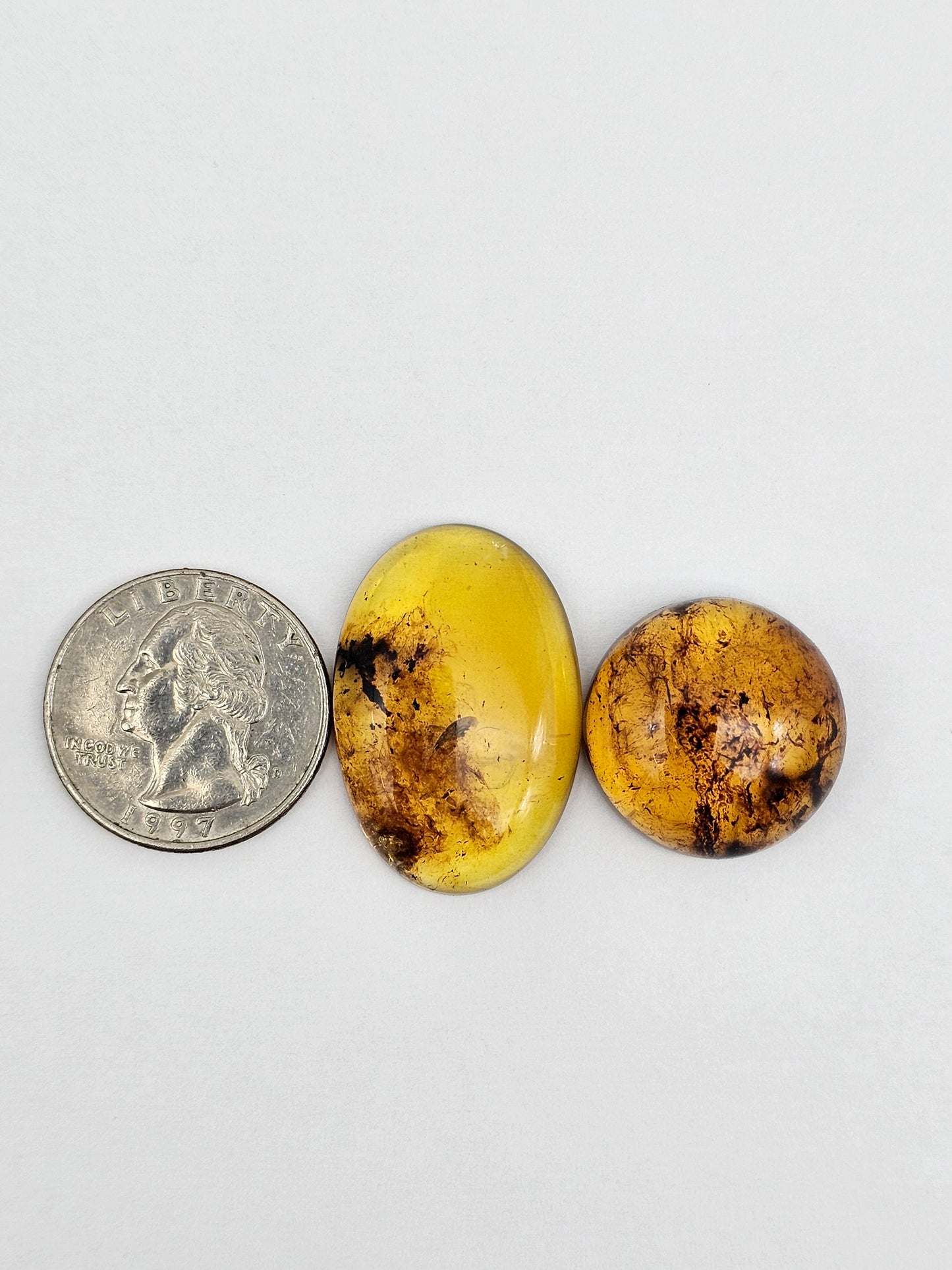 Amber authentic cabochon set large