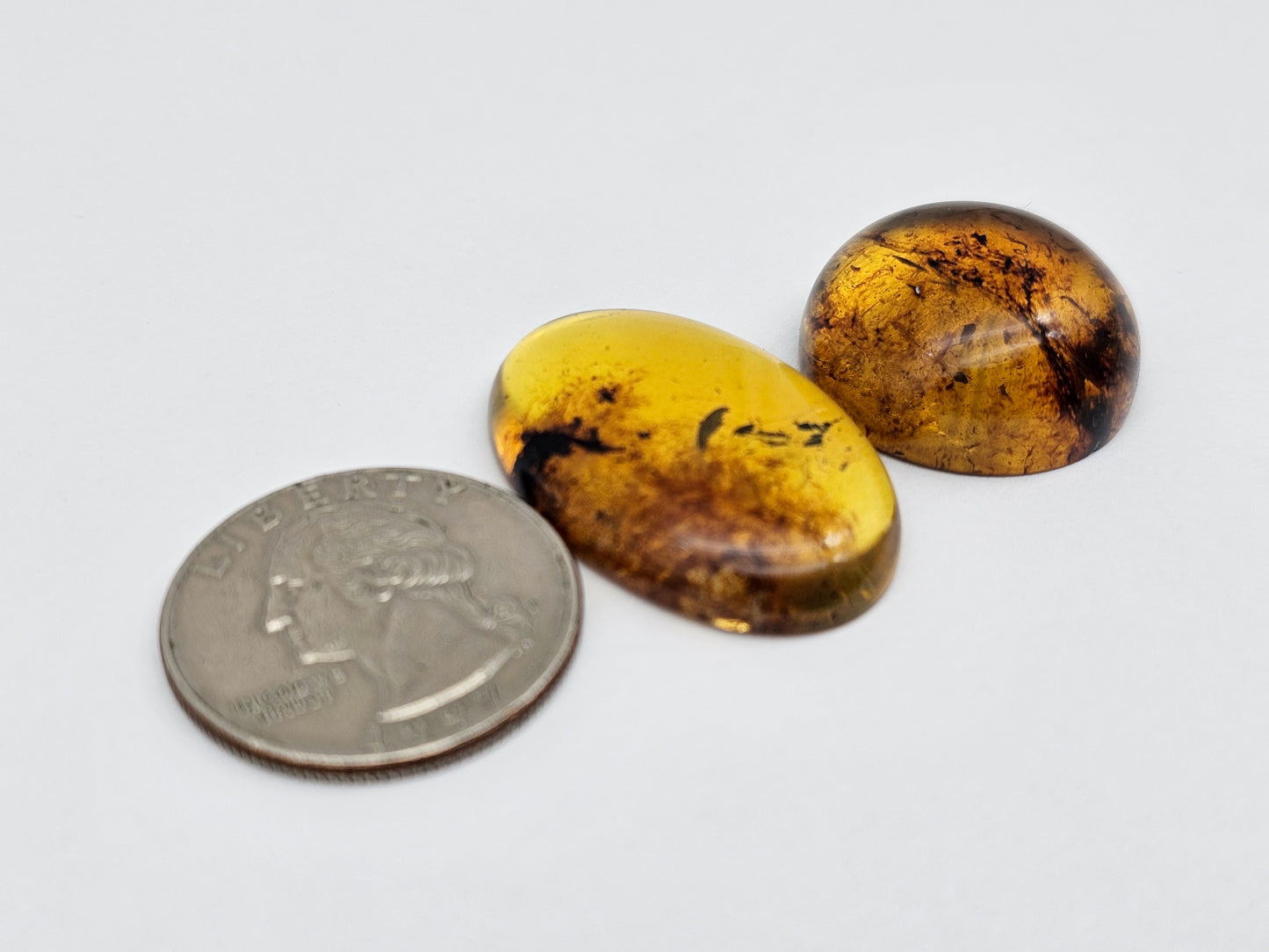 Amber authentic cabochon set large