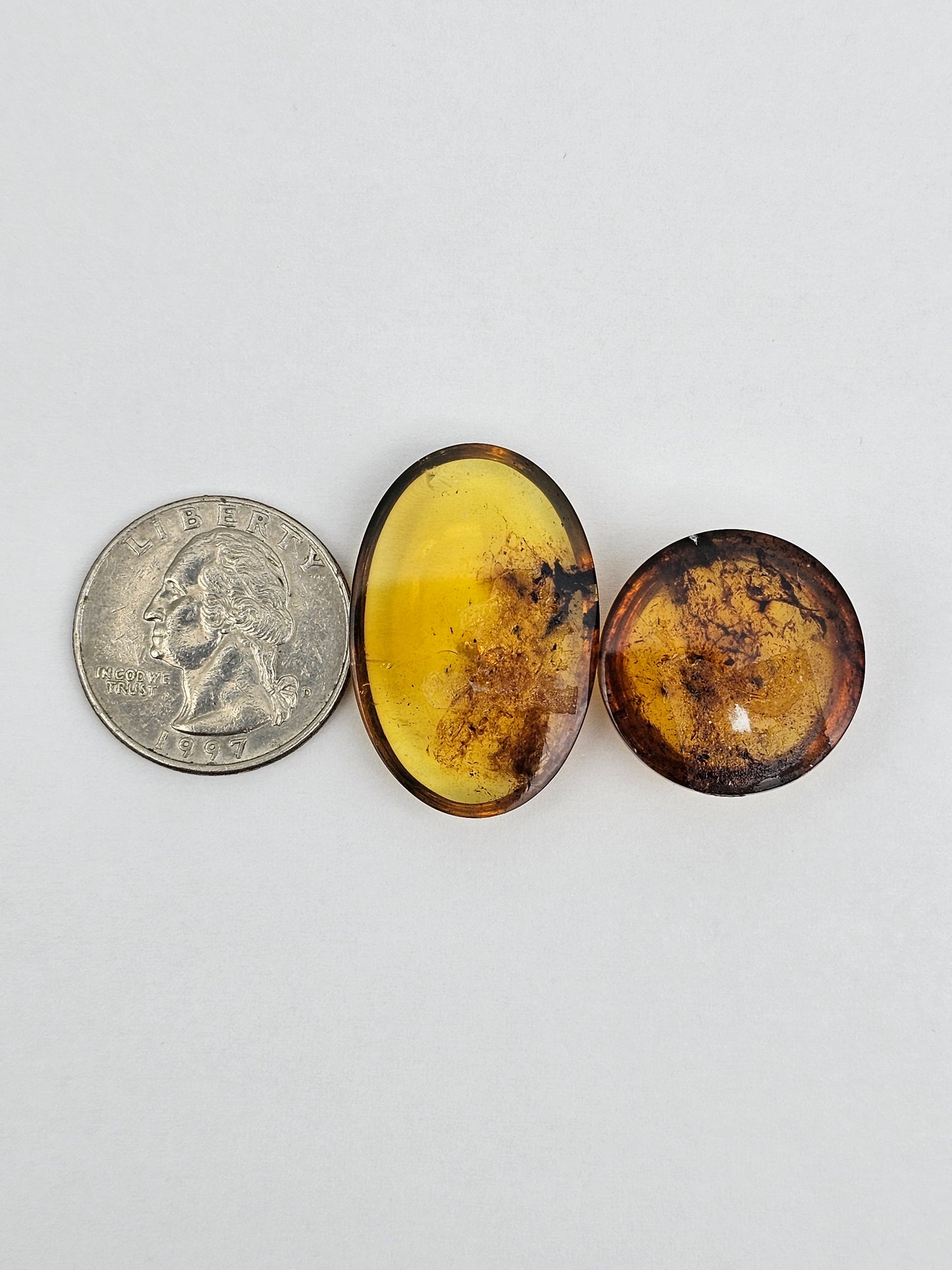 Amber authentic cabochon set large