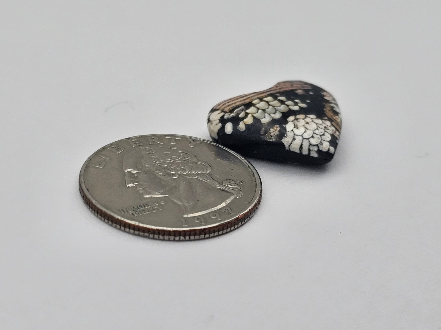 Snake skin agate heart cabochon