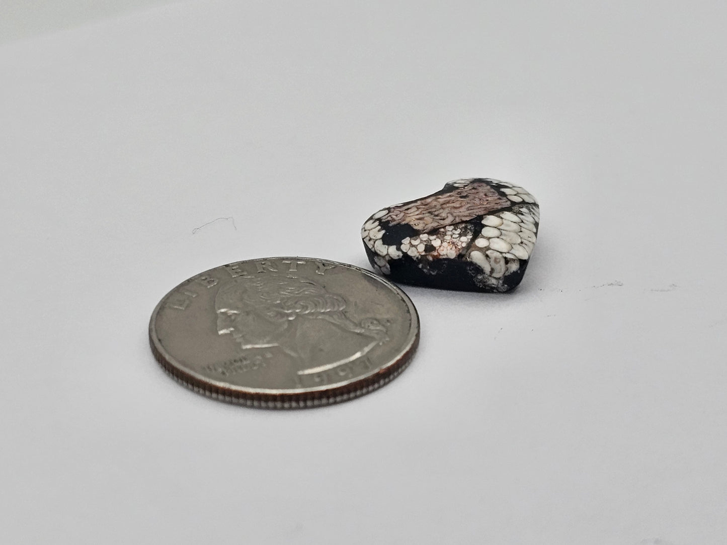 Snake skin agate heart cabochon