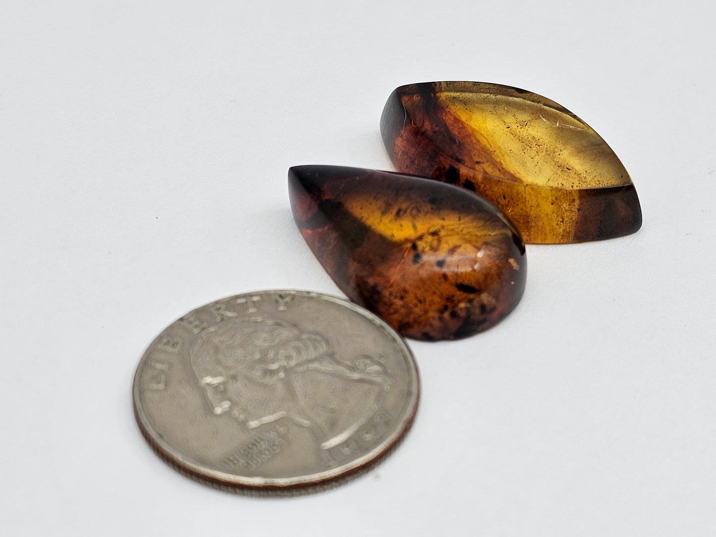 Amber authentic cabochon set large