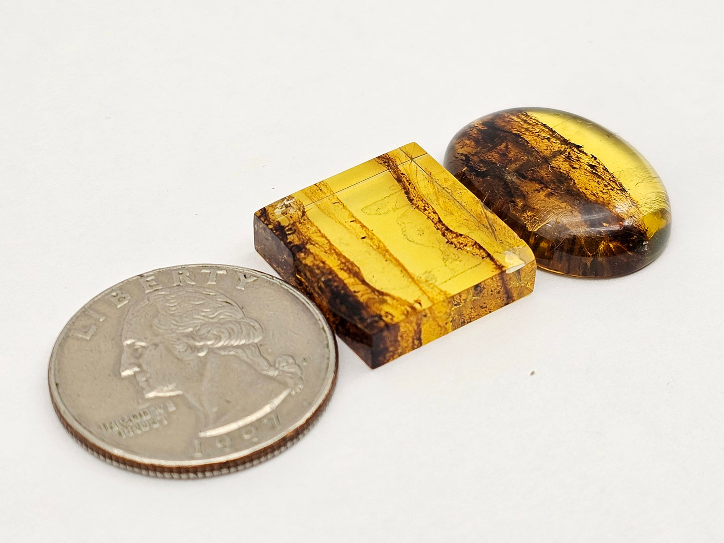 Amber authentic cabochon set large