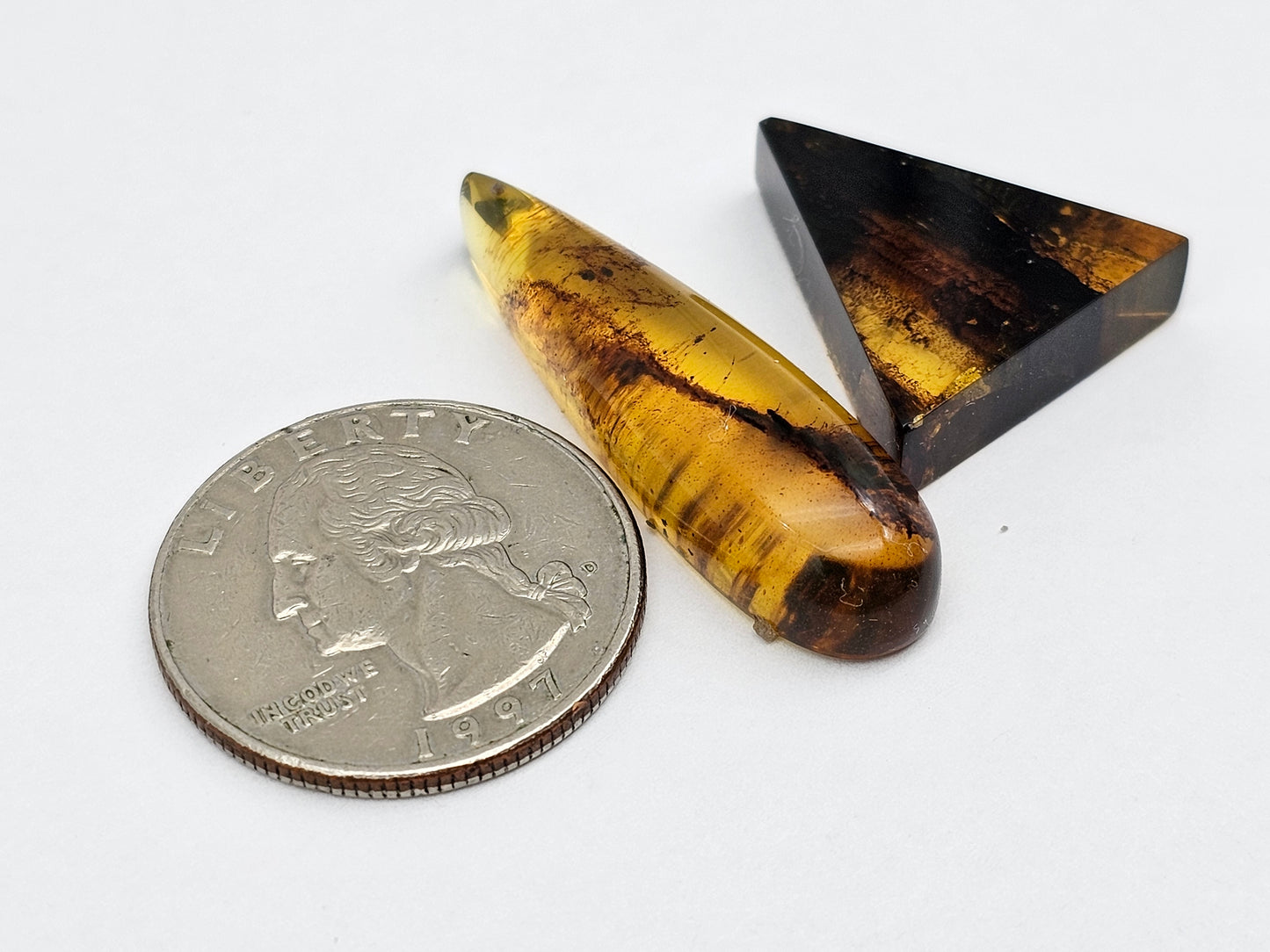 Amber authentic cabochon set large