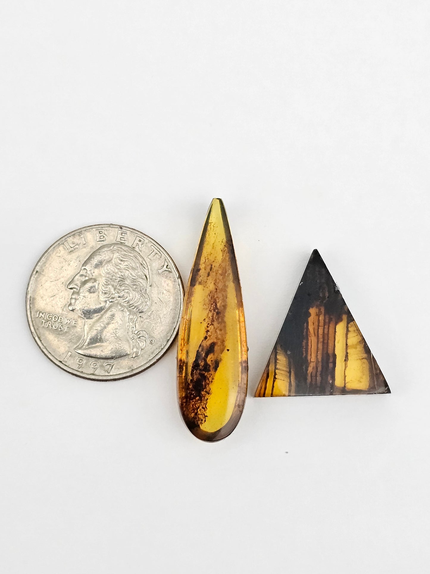 Amber authentic cabochon set large