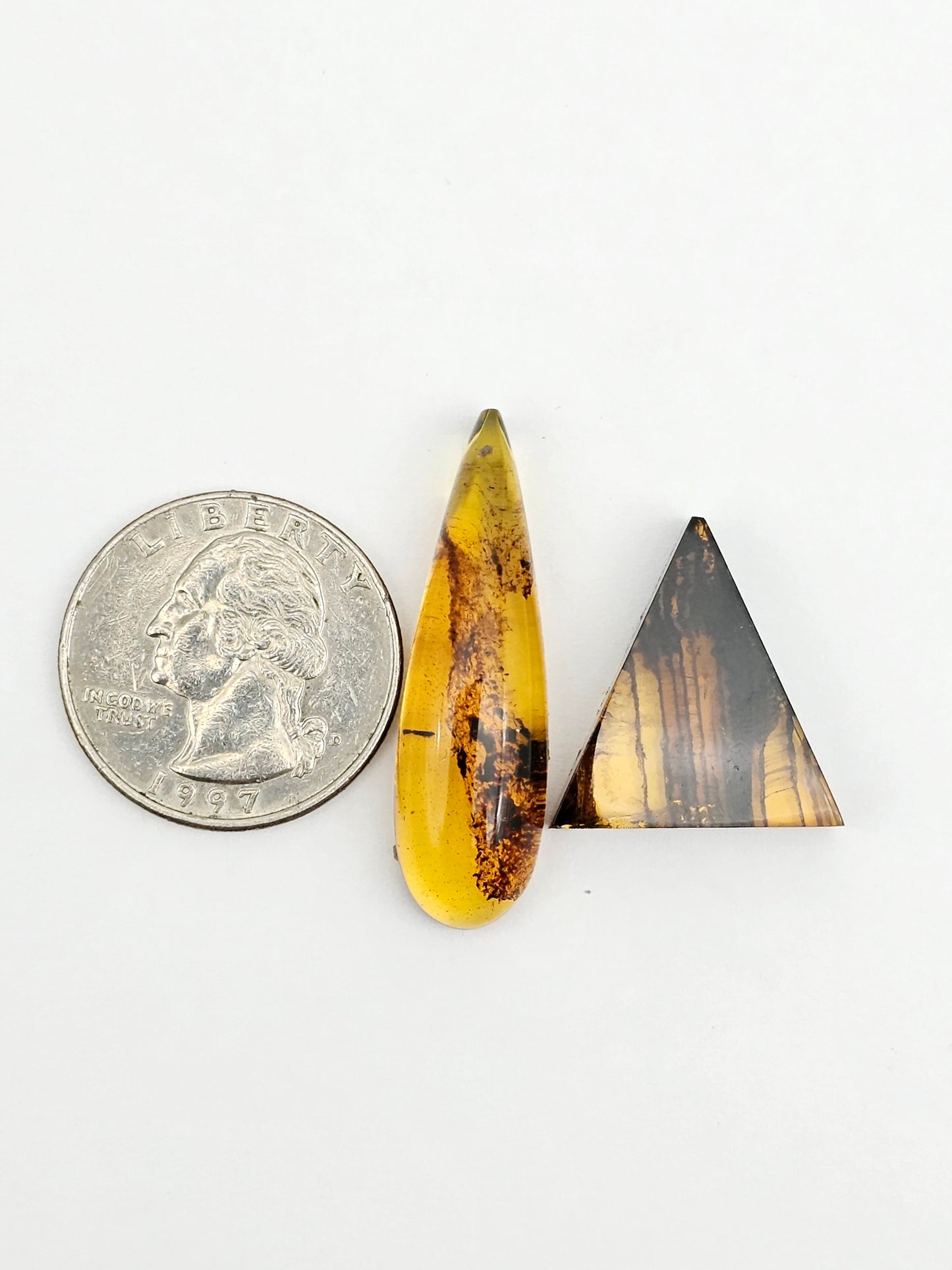 Amber authentic cabochon set large
