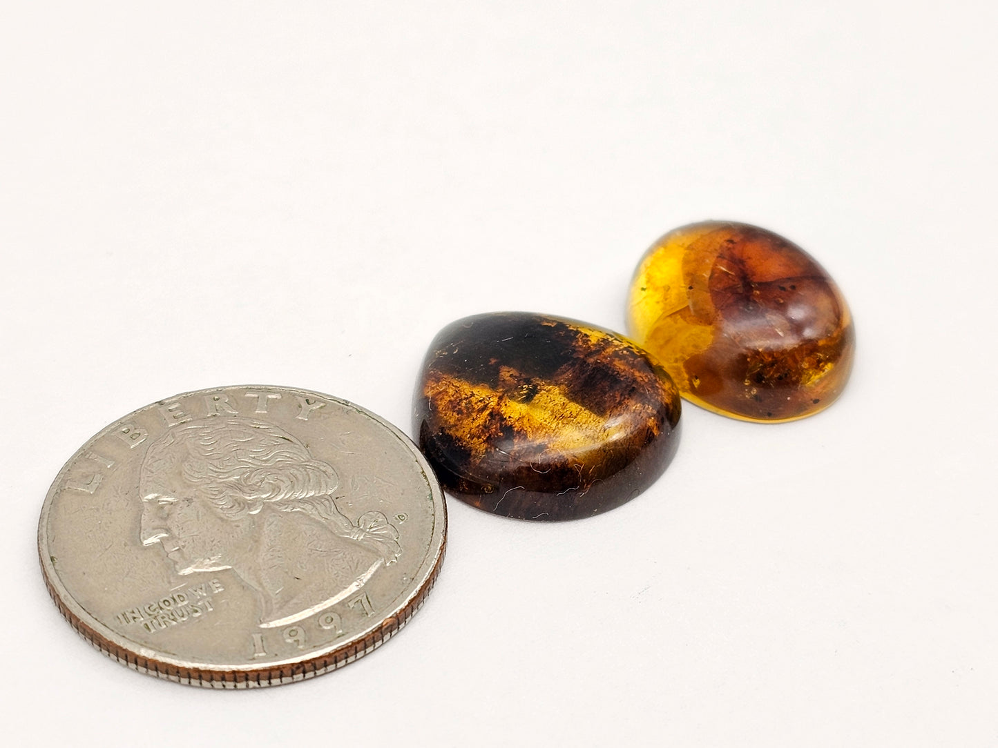Amber authentic cabochon set large