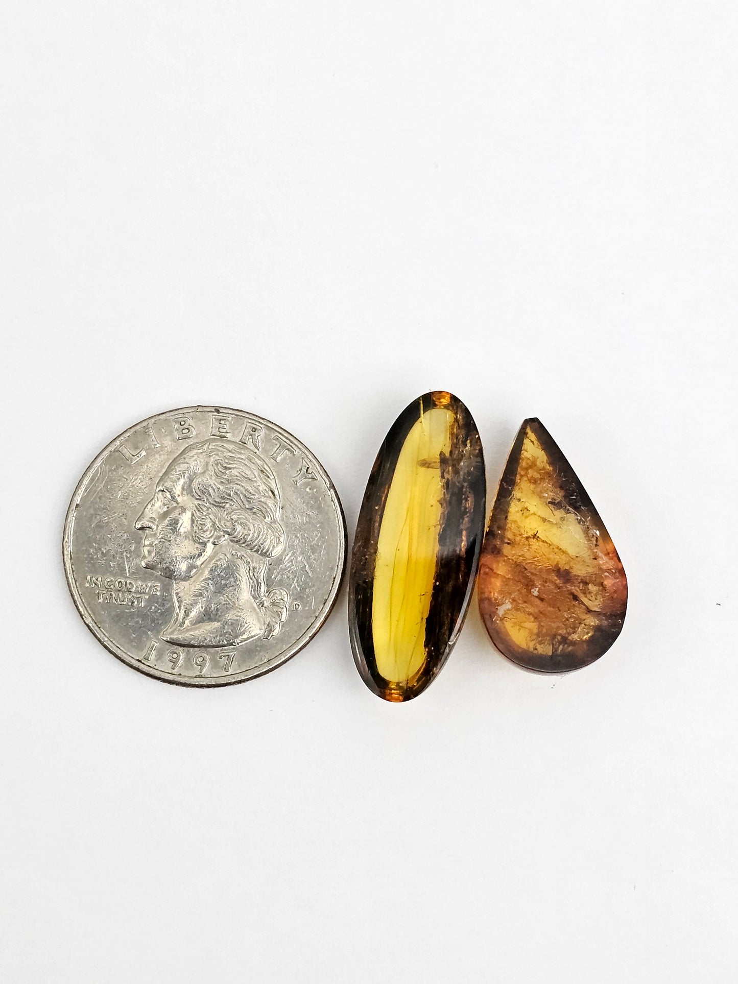Amber authentic cabochon set large