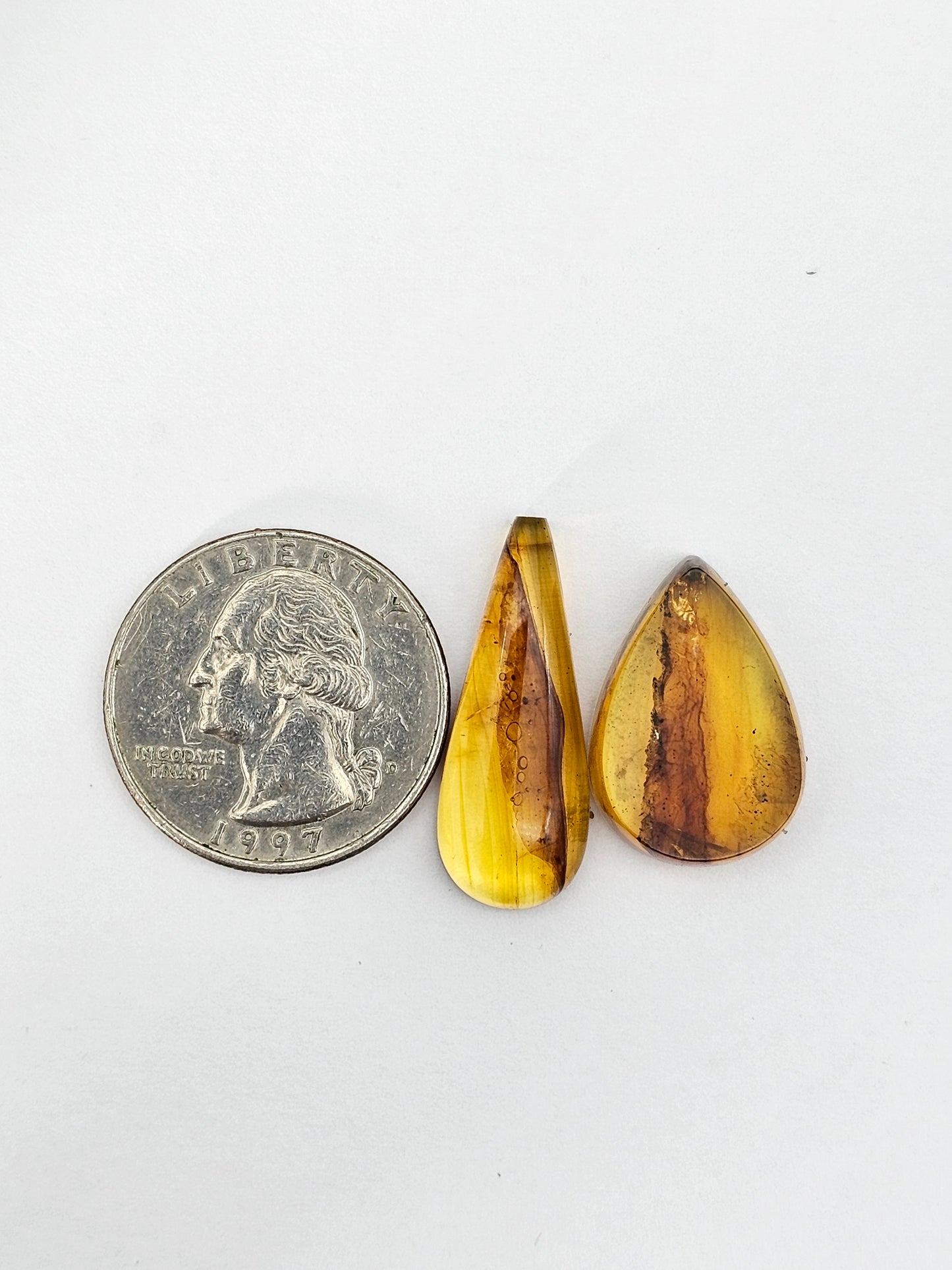 Amber authentic cabochon set large