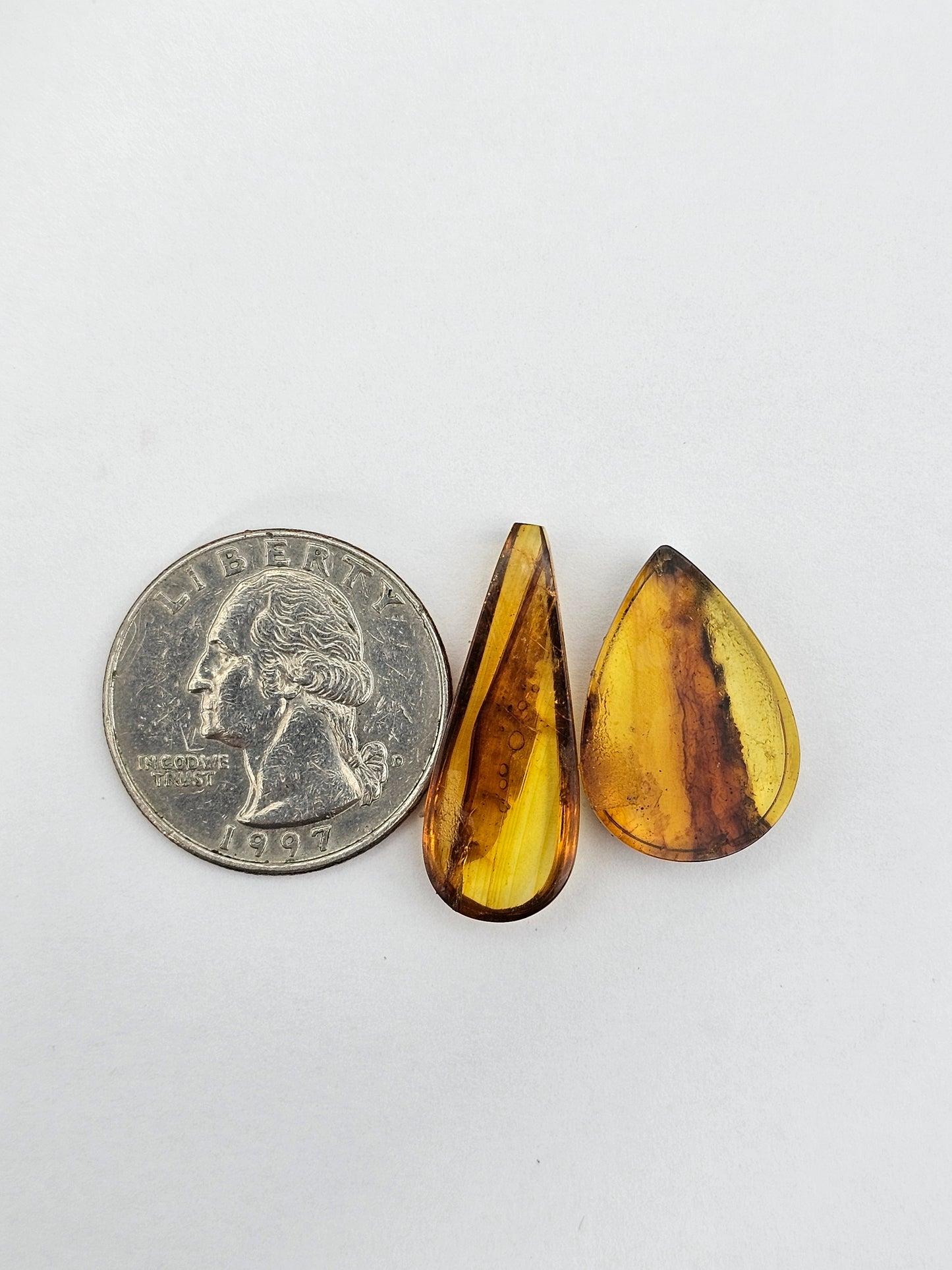 Amber authentic cabochon set large