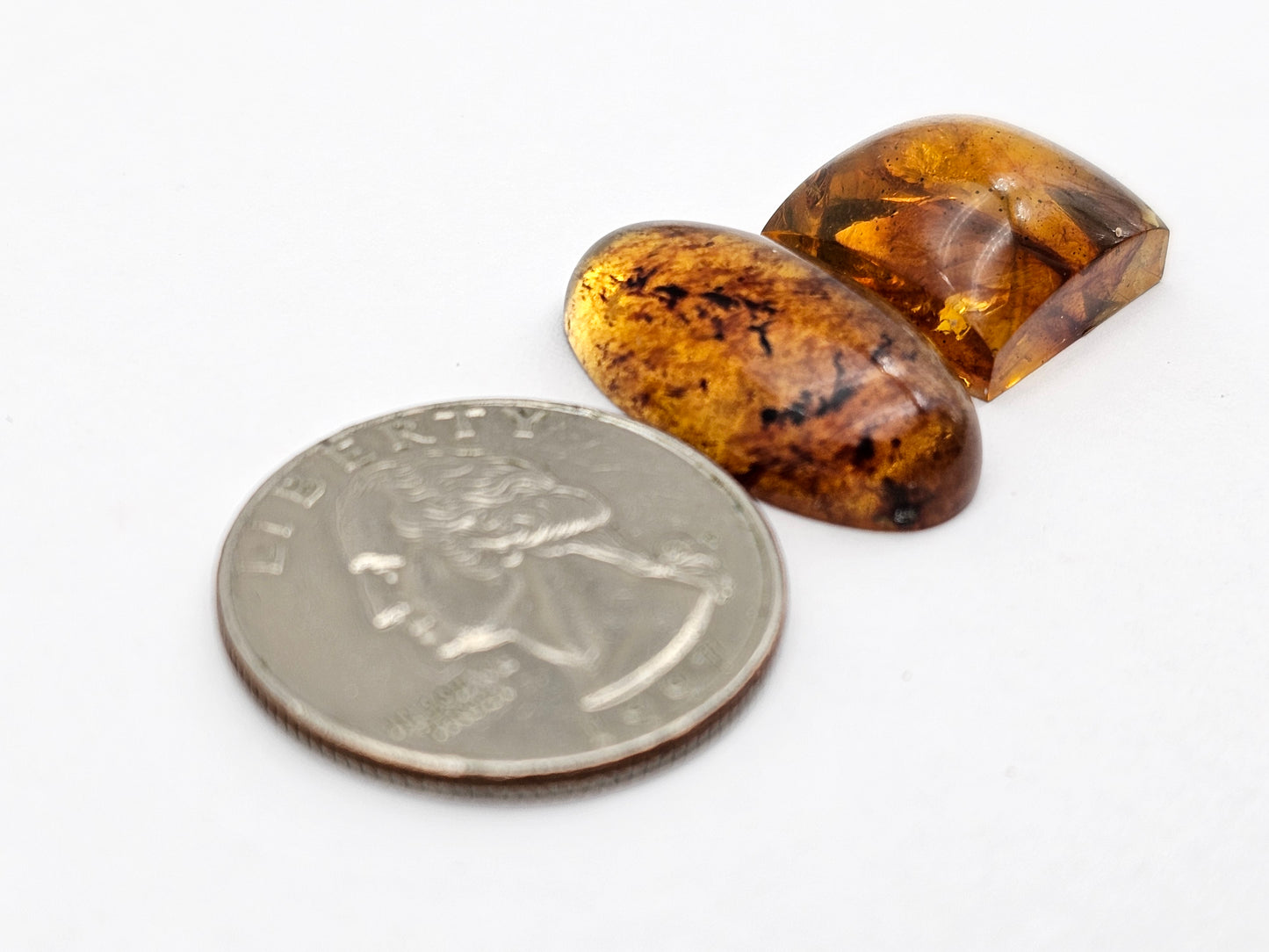 Amber authentic cabochon set large