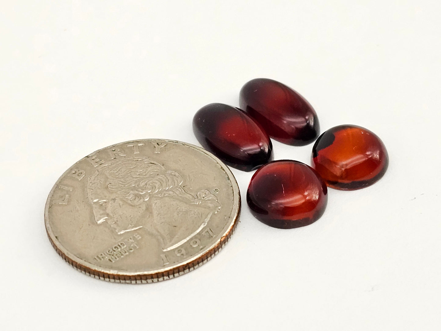 Amber authentic cabochon pair lot