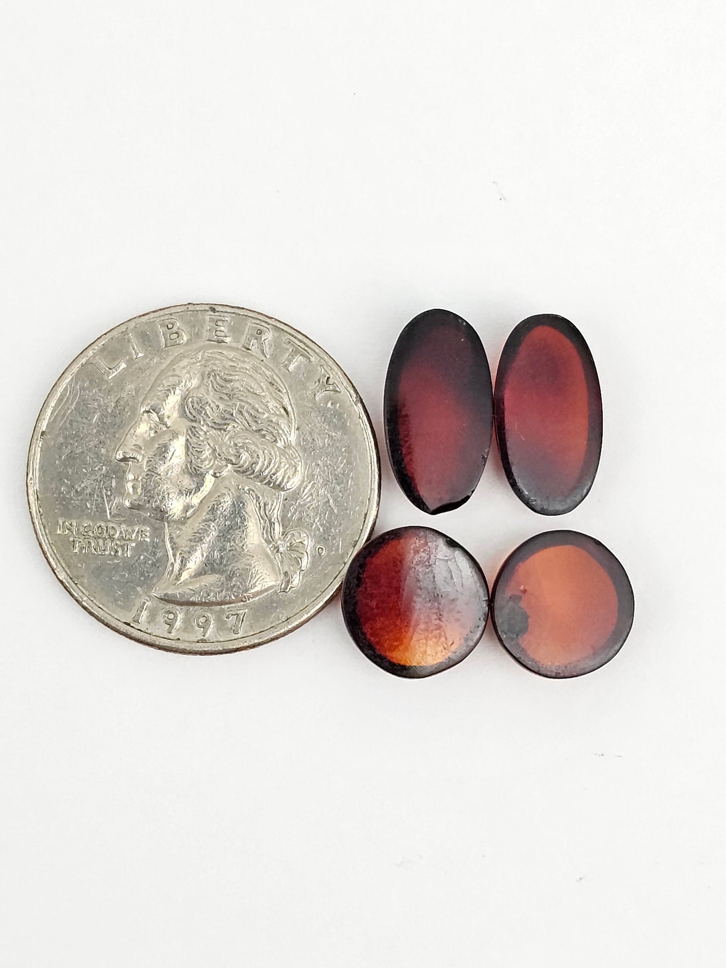 Amber authentic cabochon pair lot