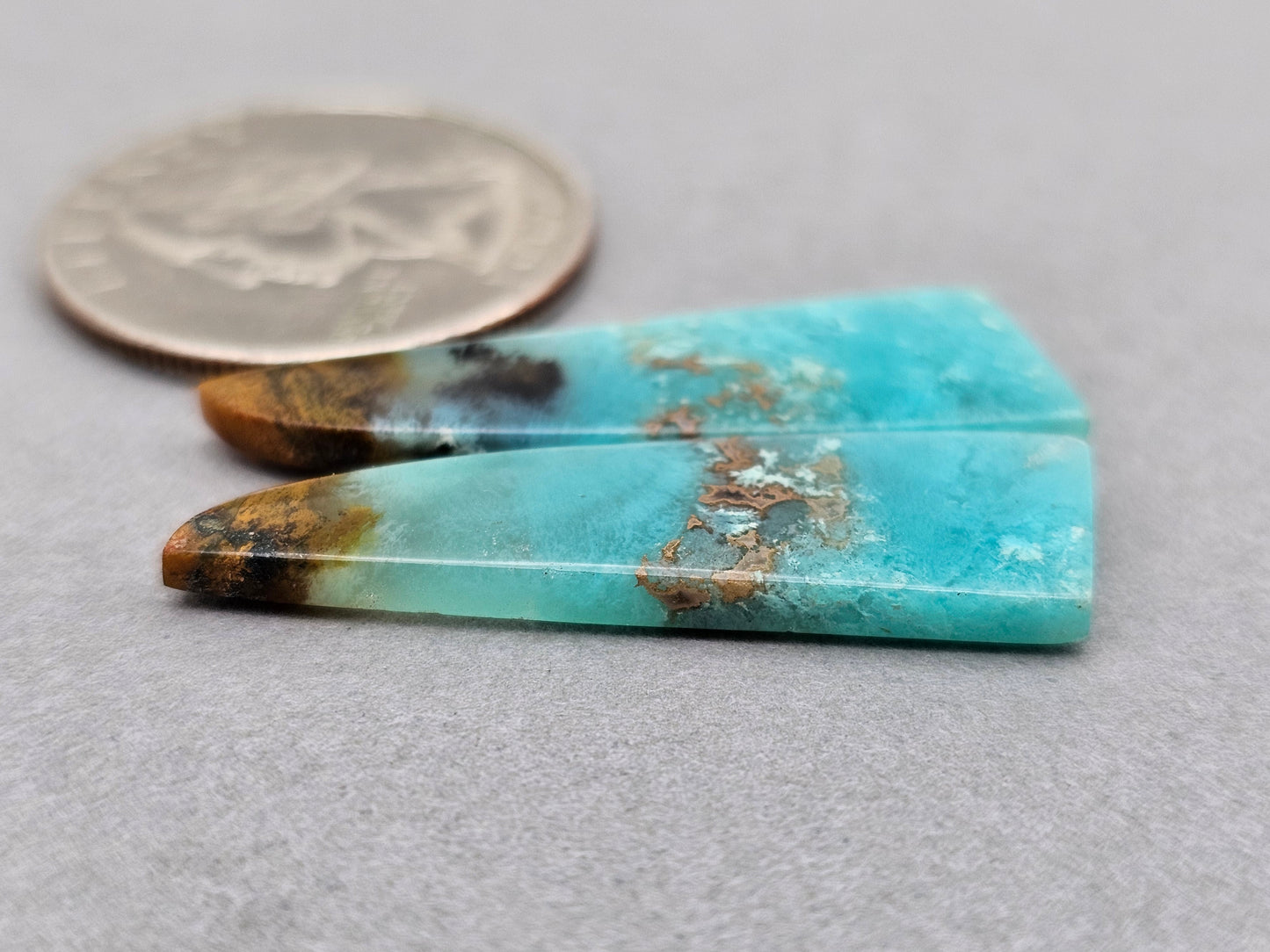 Chrysocolla Cabochon Pair
