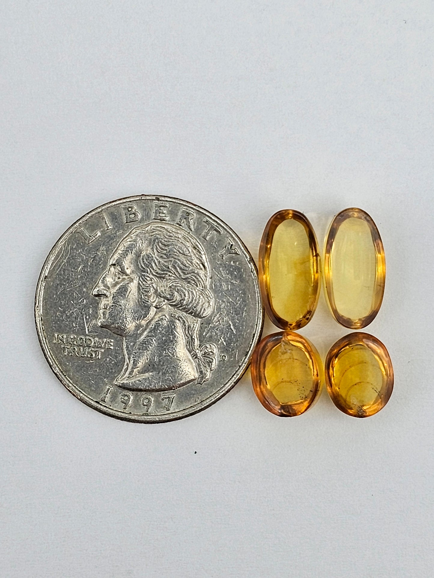 Amber authentic cabochon pair lot