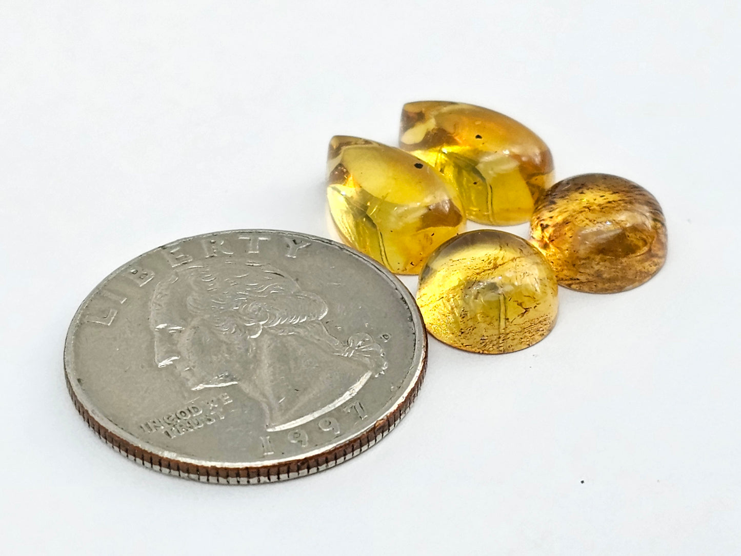 Amber authentic cabochon pair lot