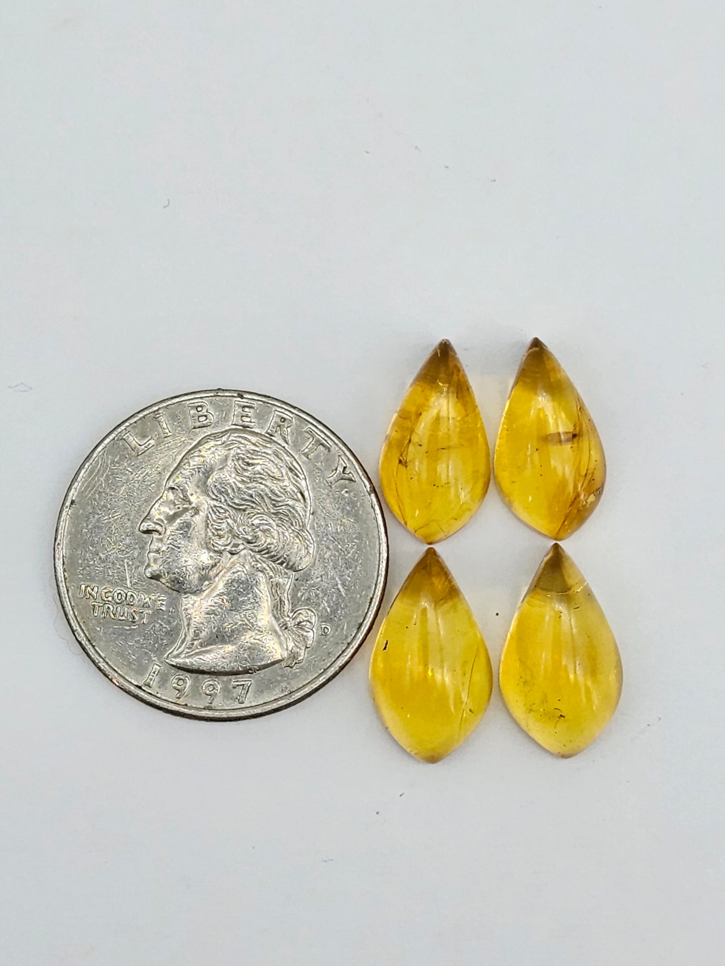 Amber authentic cabochon pair lot