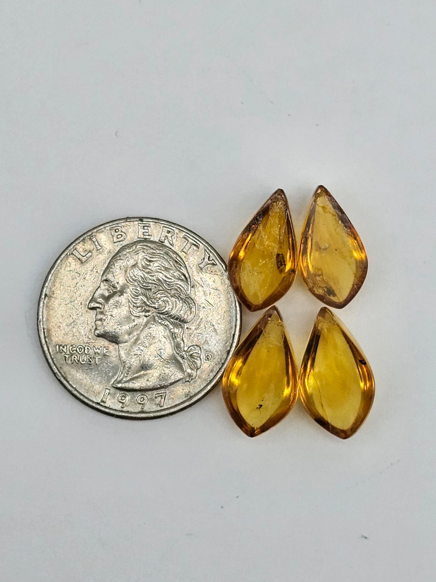 Amber authentic cabochon pair lot
