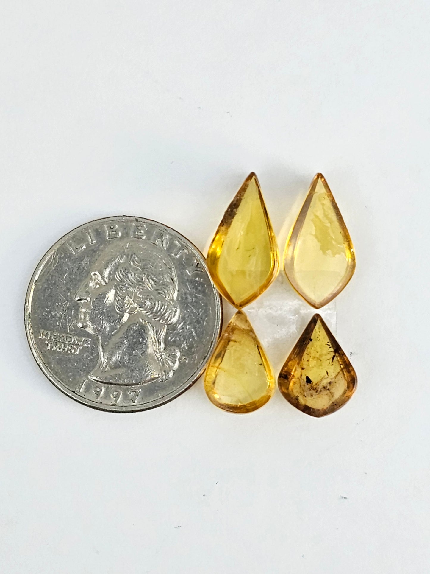 Amber authentic cabochon pair lot