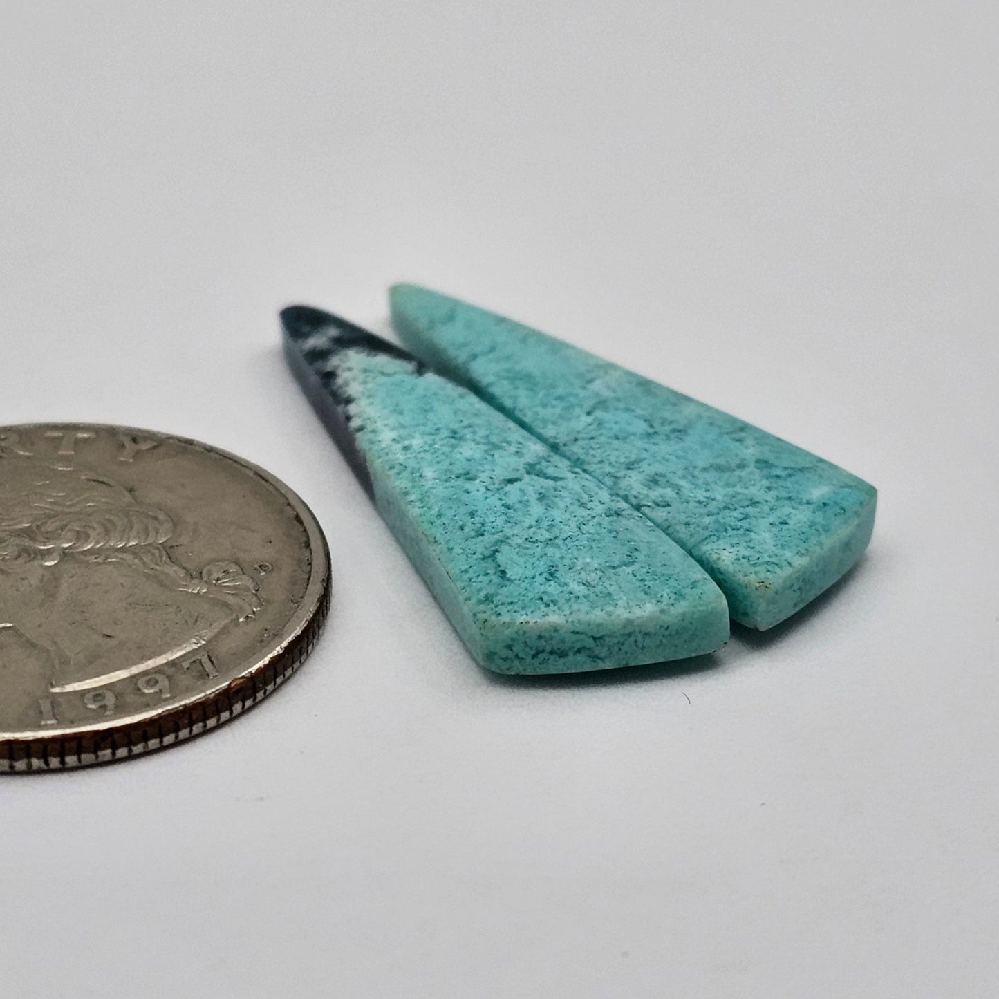 Chrysocolla Gemstone Cabochon Pair