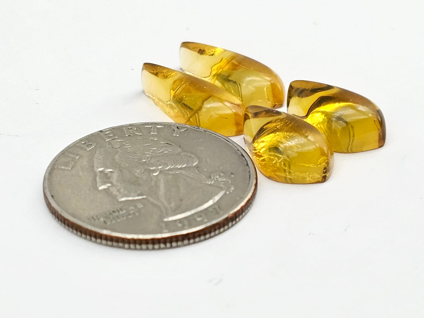 Amber authentic cabochon pair lot