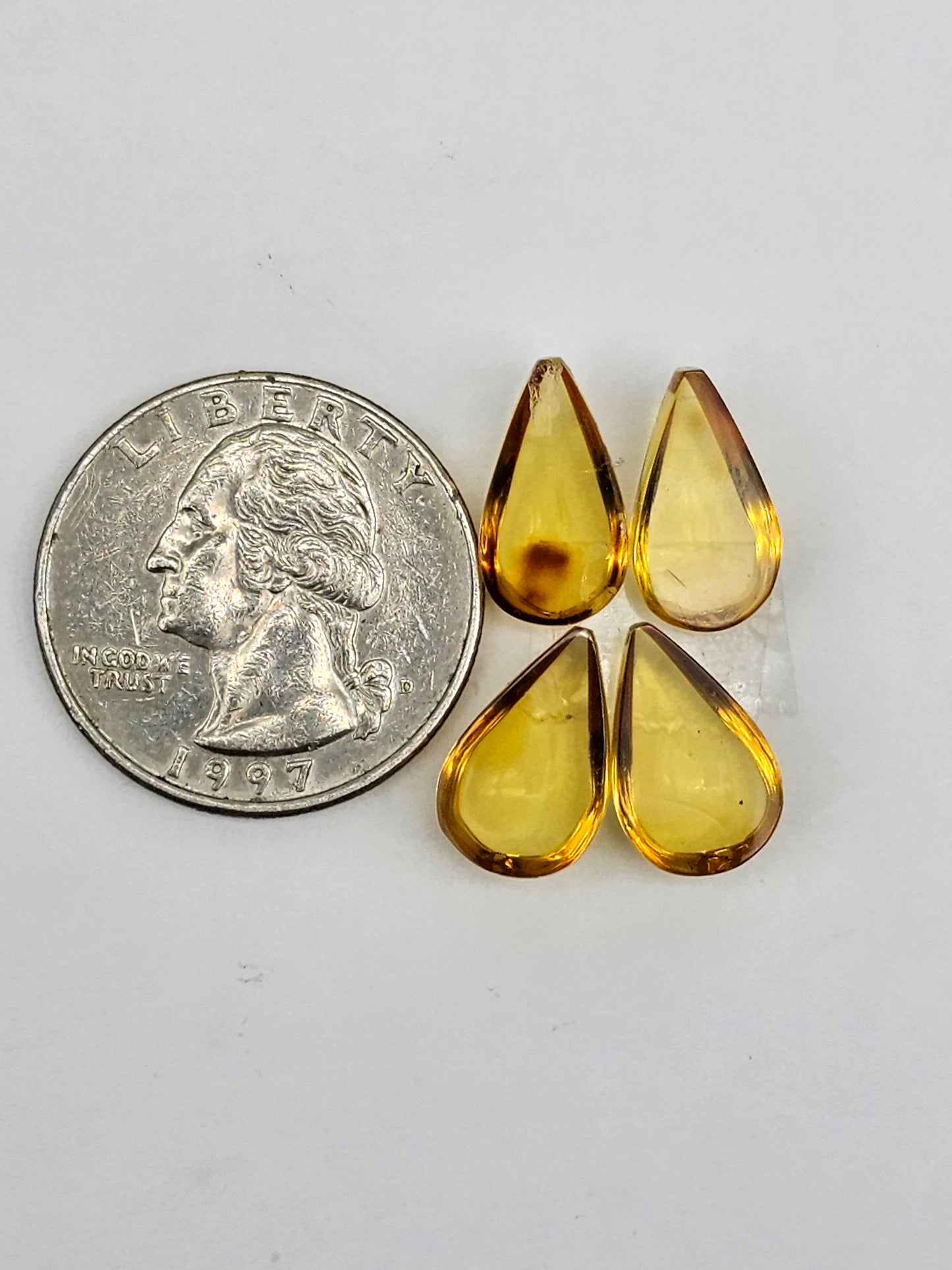 Amber authentic cabochon pair lot