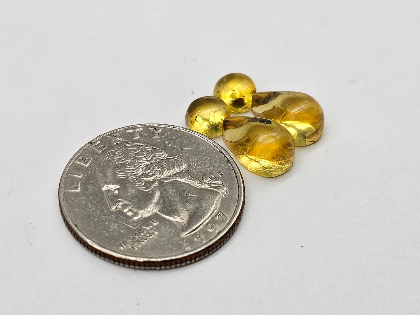 Amber authentic cabochon pair lot