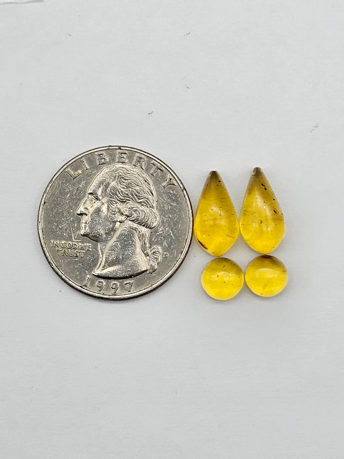 Amber authentic cabochon pair lot