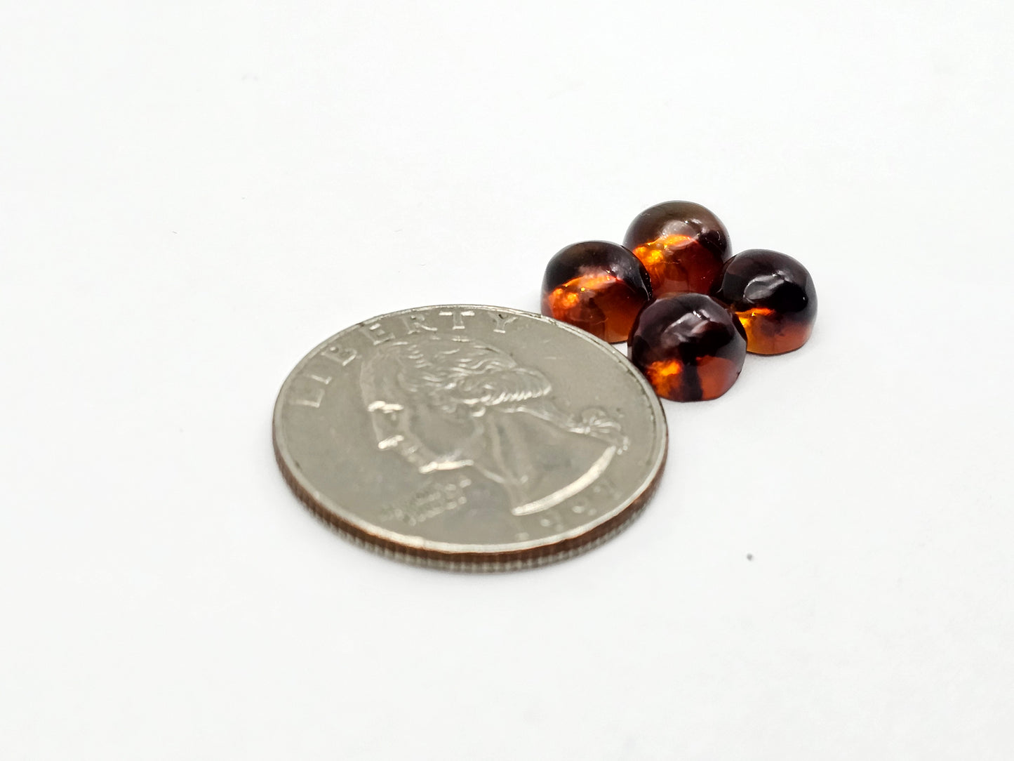 Amber authentic cabochon pair lot