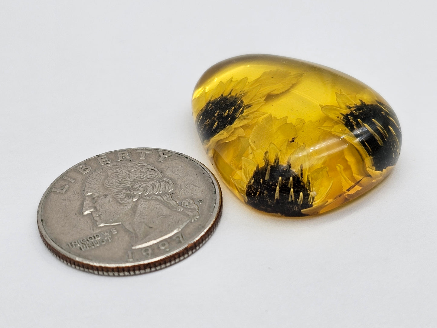 Amber authentic intaglio cabochon large