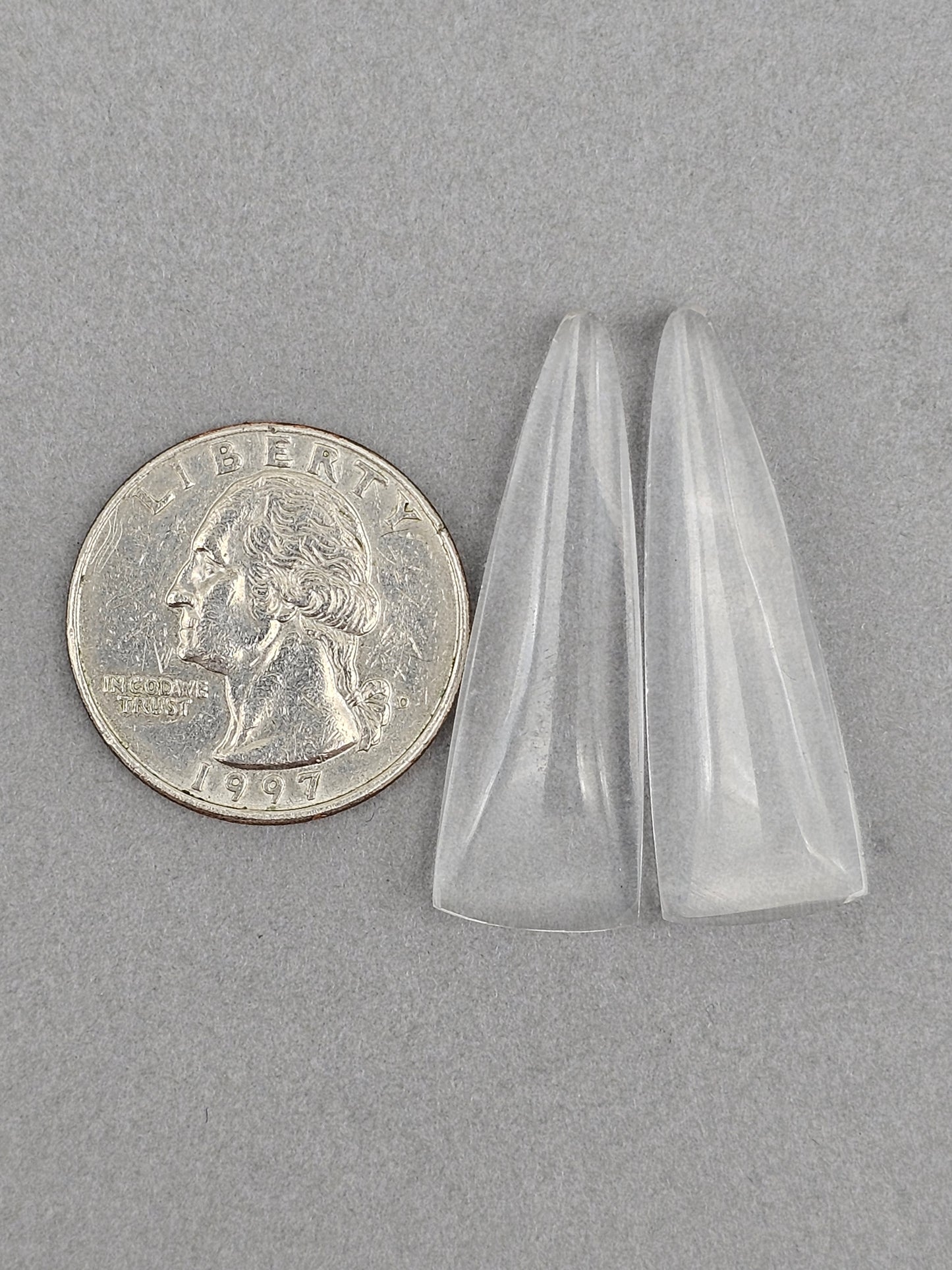 Quartz Geometric Cabochon Pair