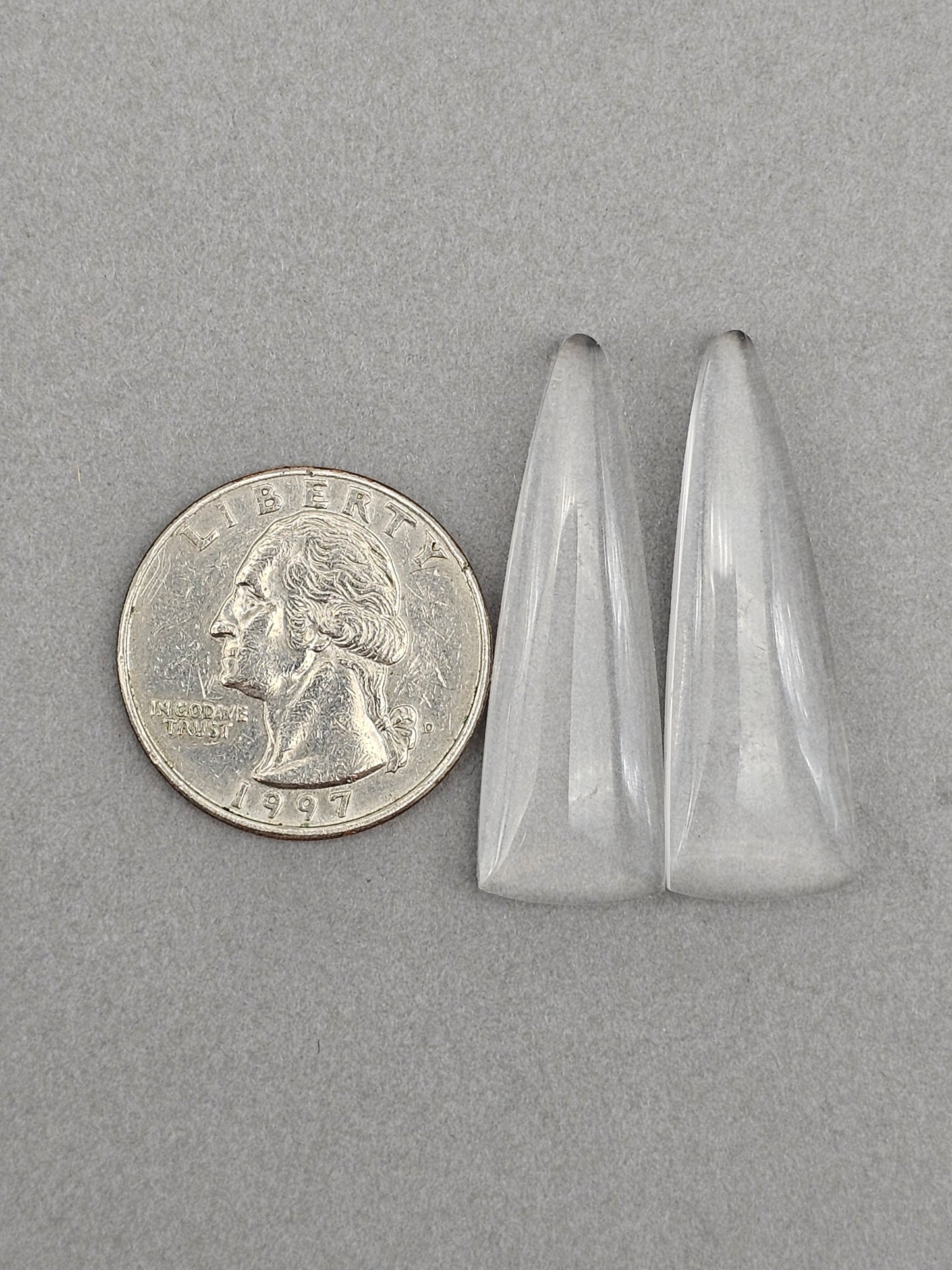 Quartz Geometric Cabochon Pair