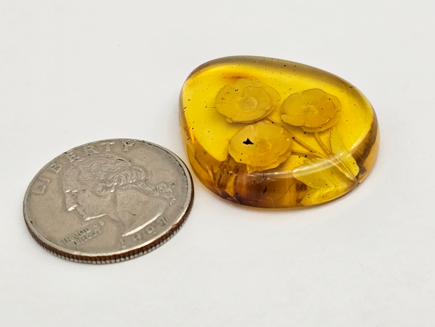 Amber authentic intaglio cabochon large