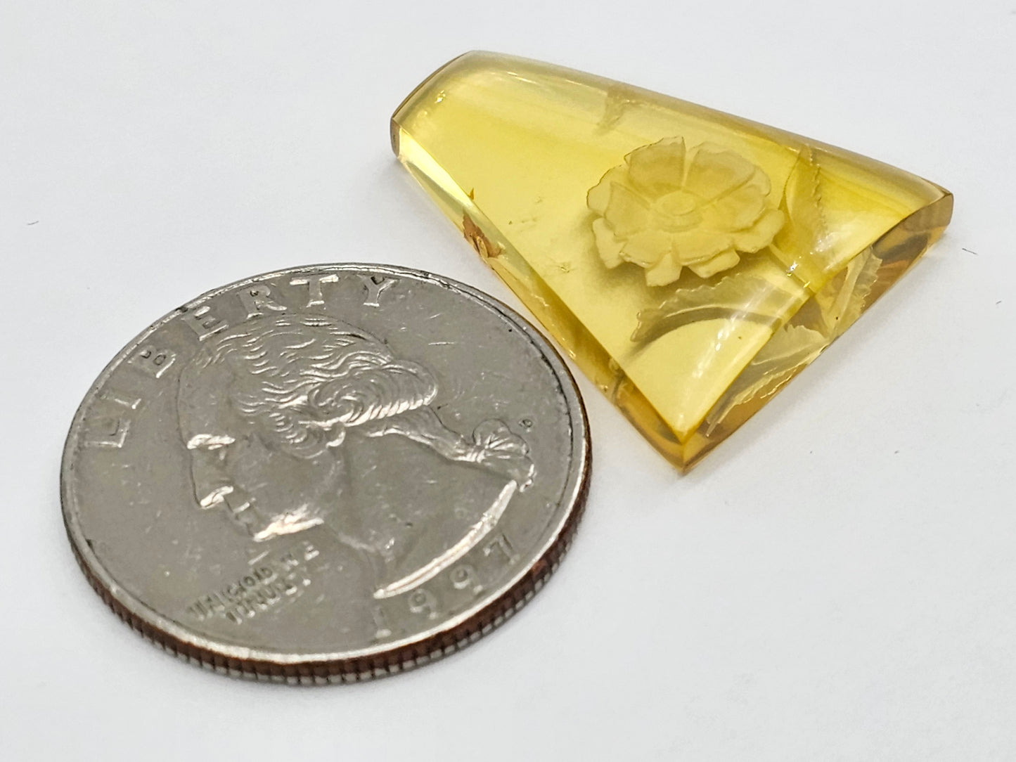 Amber authentic intaglio cabochon large