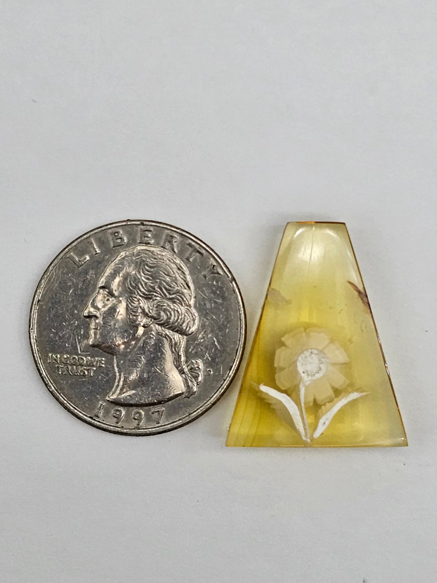 Amber authentic intaglio cabochon large